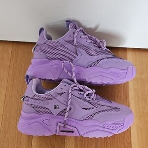 Chunky Lavender Women's Sneakers - Fashion Platform Trainers